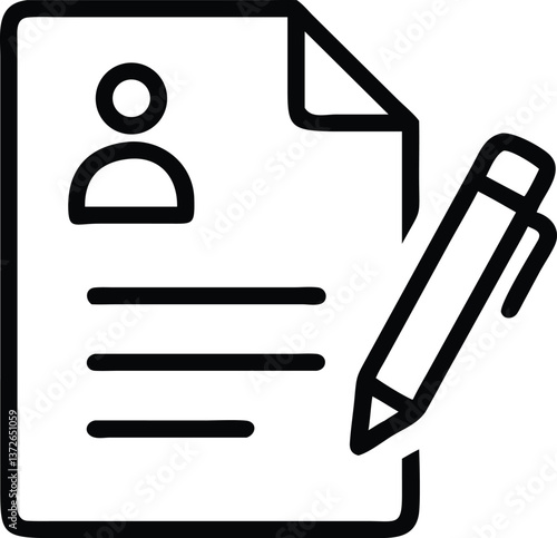 Resume Document Icon with Pen – Professional & Editable Design