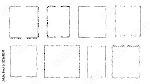 Set Black Simple Line Collection Different Doodle Brackets, Parentheses, Braces Elements Vector Design Style Sketch Isolated Illustration For Banner