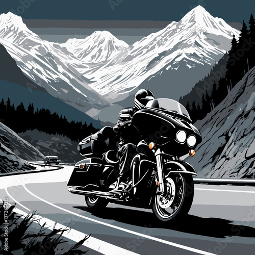 motorcycle cruiser vector art for design needs