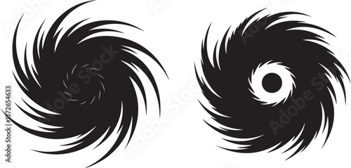 Natural disaster tornado storm cyclone  silhouette vortex and hurricane twirl twister with air funnel