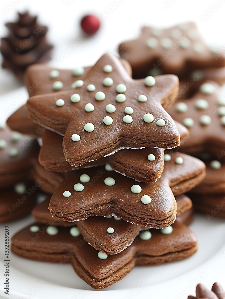 Stacked Chocolate Star Cookies Festive Stacked Chocolate Star Cookies Festive