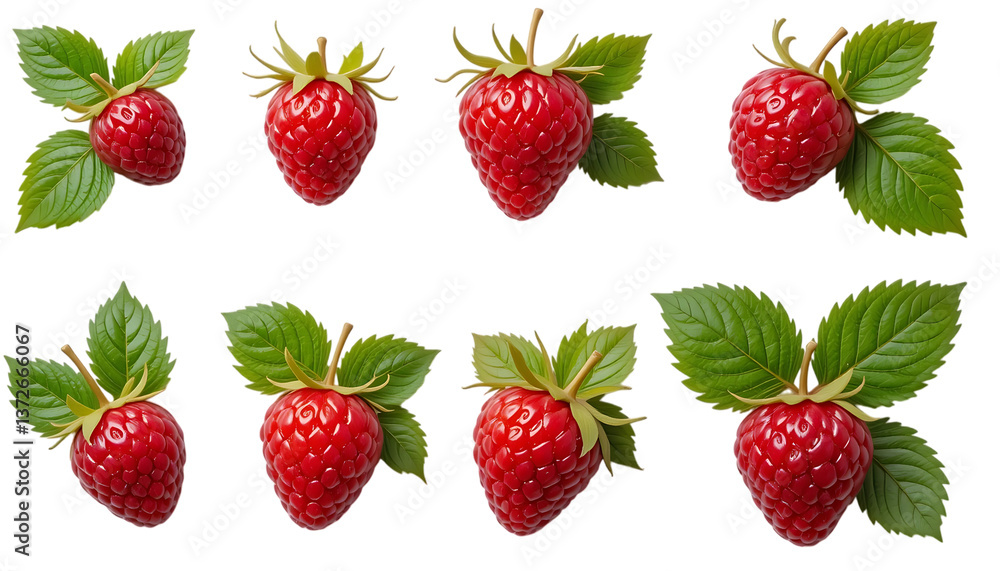raspberries with leaves raspberries with leaves
