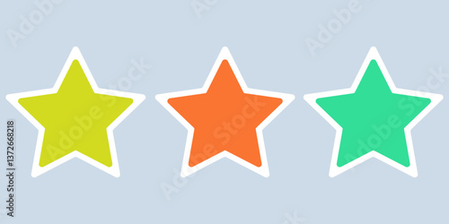 Star shape icons set in different colors