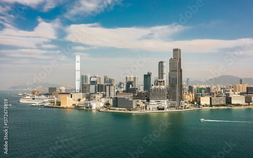 Obraz na płótnie Urban skyline of Hong Kong in the morning w salonie