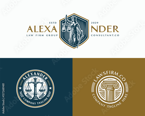 Vintage unique goddess Legal and Law Firm logo template logo for justice business 