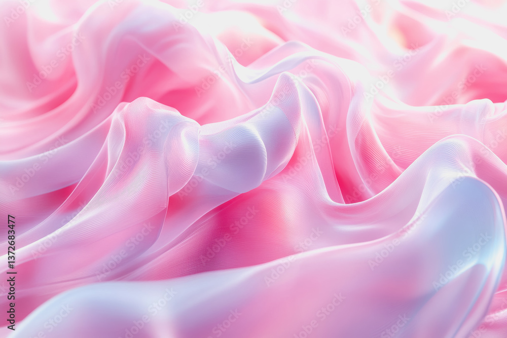 Obraz premium Soft pink and white fabric creating a gentle and delicate background perfect for various artistic and decorative uses