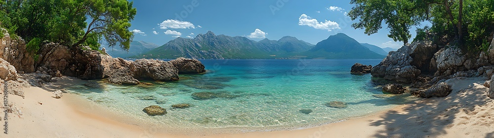 Fototapeta premium Secluded beach with turquoise water.