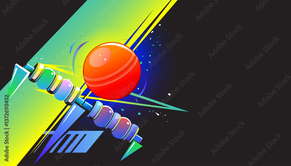 Fototapeta premium Abstract cricket background design. Sports concept