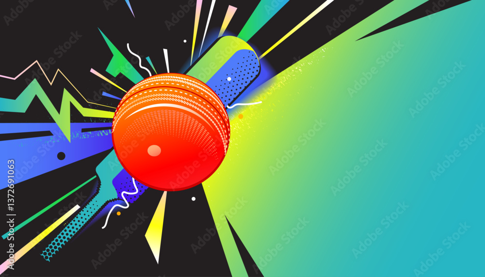 Fototapeta premium Abstract cricket background design. Sports concept 