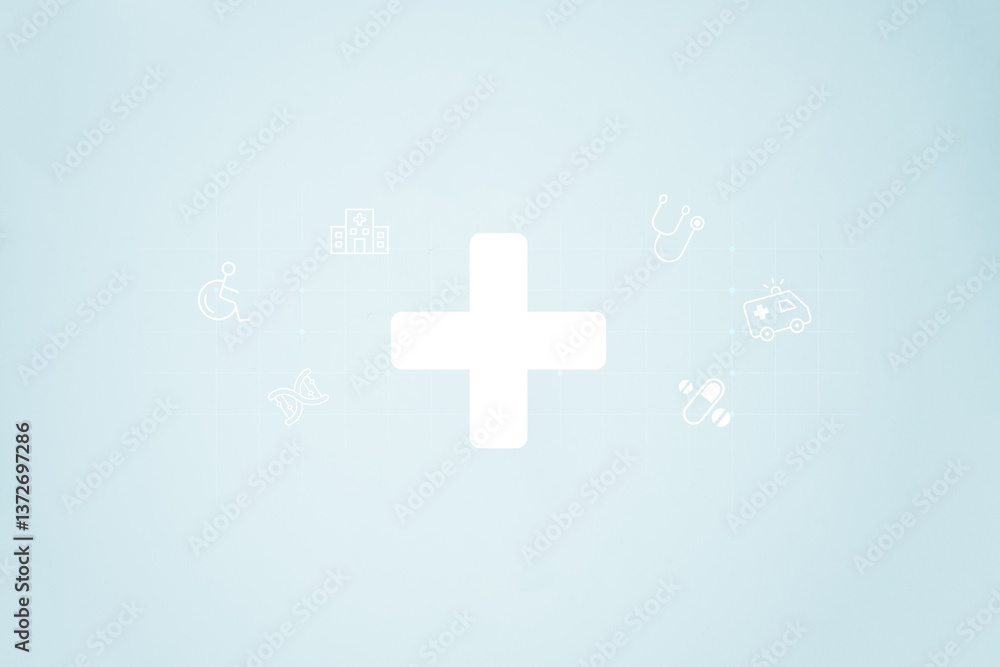 Obraz premium Medicare health insurance. Wellness patient cancer. Hospital health care disease pharmacy.