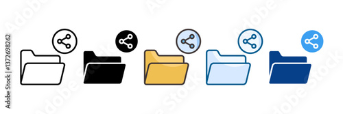 Shared File Icon Set Multiple Style Collection