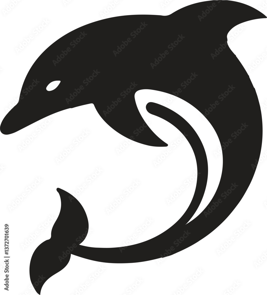 Obraz premium dolphin vector silhouette