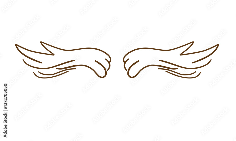Fototapeta premium dove of peace wing outline design