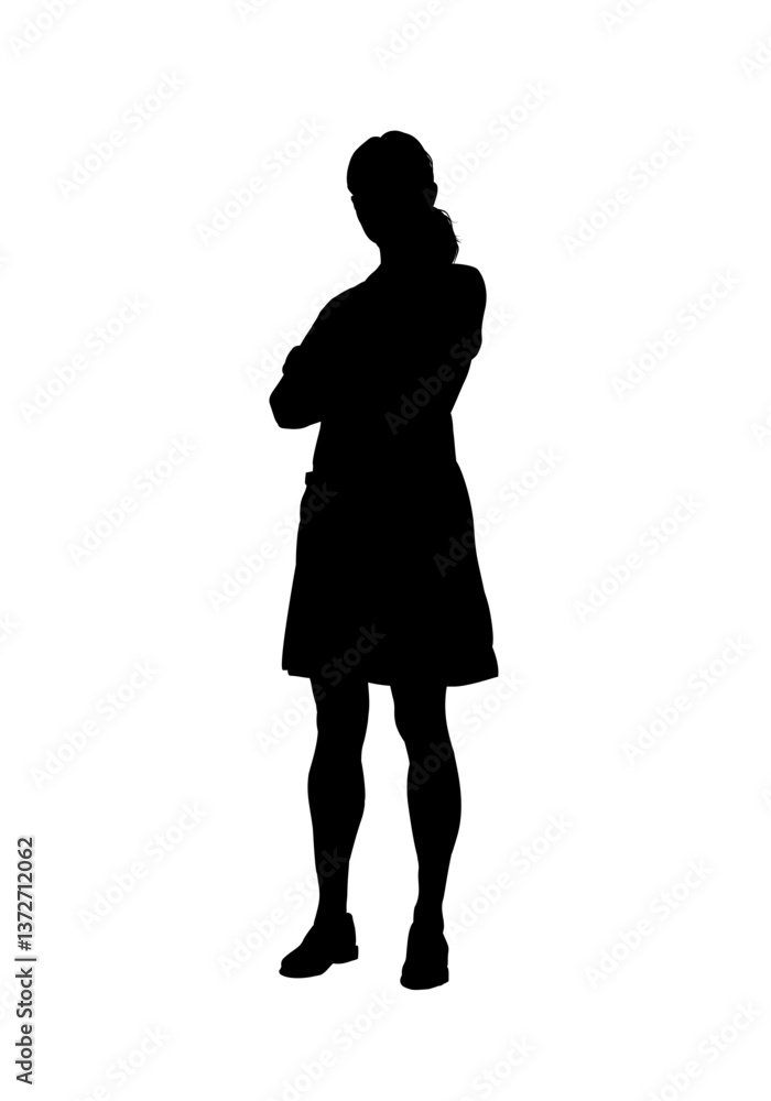 Silhouette of a female doctor in a lab coat - vector illustration Silhouette of a female doctor in a lab coat - vector illustration