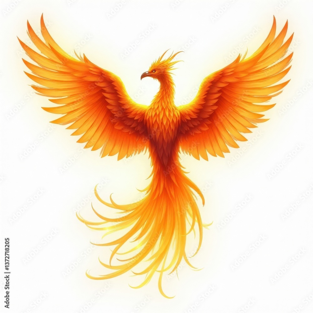 Fototapeta premium Phoenix on a white background