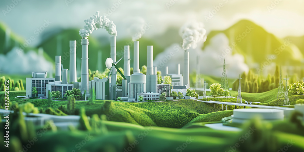 3D-Style Industry Business Concepts Highlight Sustainability in E-Commerce, Logistics, and Technological Innovations 3D-Style Industry Business Concepts Highlight Sustainability in E-Commerce, Logistics, and Technological Innovations