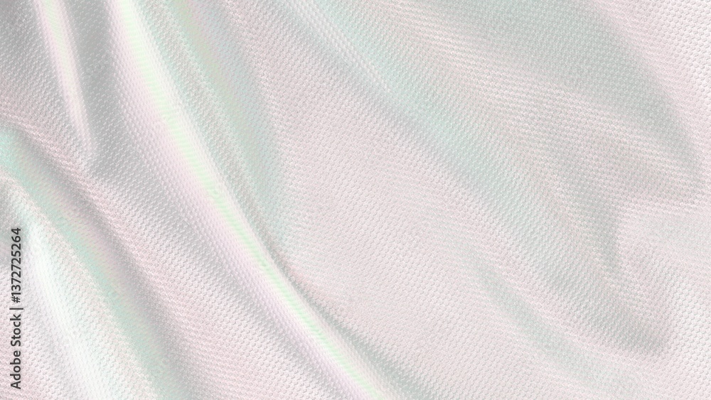 Αυτοκόλλητο Light pastel iridescent fabric texture background with rainbow sheen and soft wo