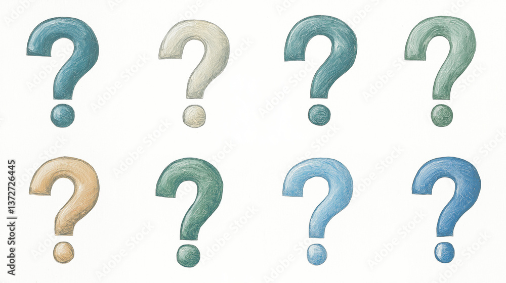 Mysteries Unveiled: A captivating collection of question marks in a range of hues. These symbols of inquiry, curiosity, and contemplation. Mysteries Unveiled: A captivating collection of question marks in a range of hues. These symbols of inquiry, curiosity, and contemplation.