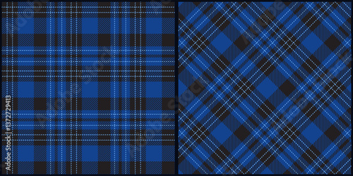 seamless blue check plaid tartan pattern vector