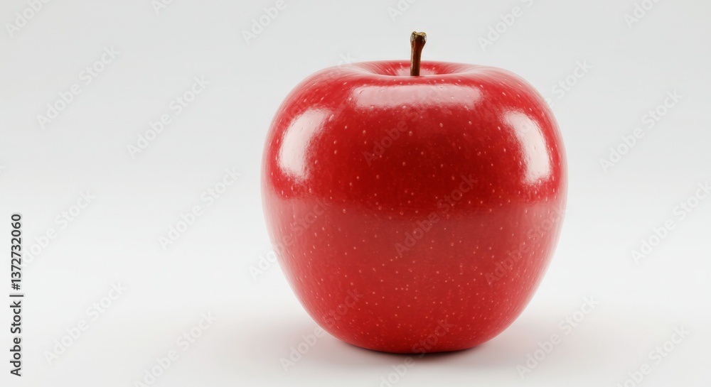 Obraz premium Single Red Apple on White Background