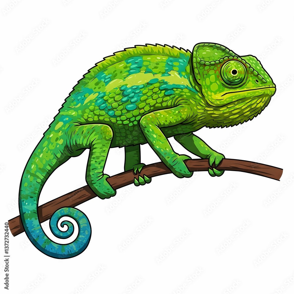Obraz premium chameleon isolated on white background