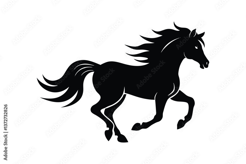 Silhouette design of a horse galloping vector art illustration.eps Silhouette design of a horse galloping vector art illustration.eps