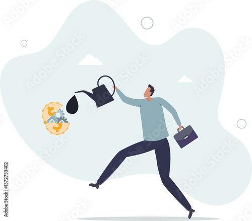 Money trap to trick greed people, danger fraud or threat to attack victim, financial or investment problem concept.flat character life .