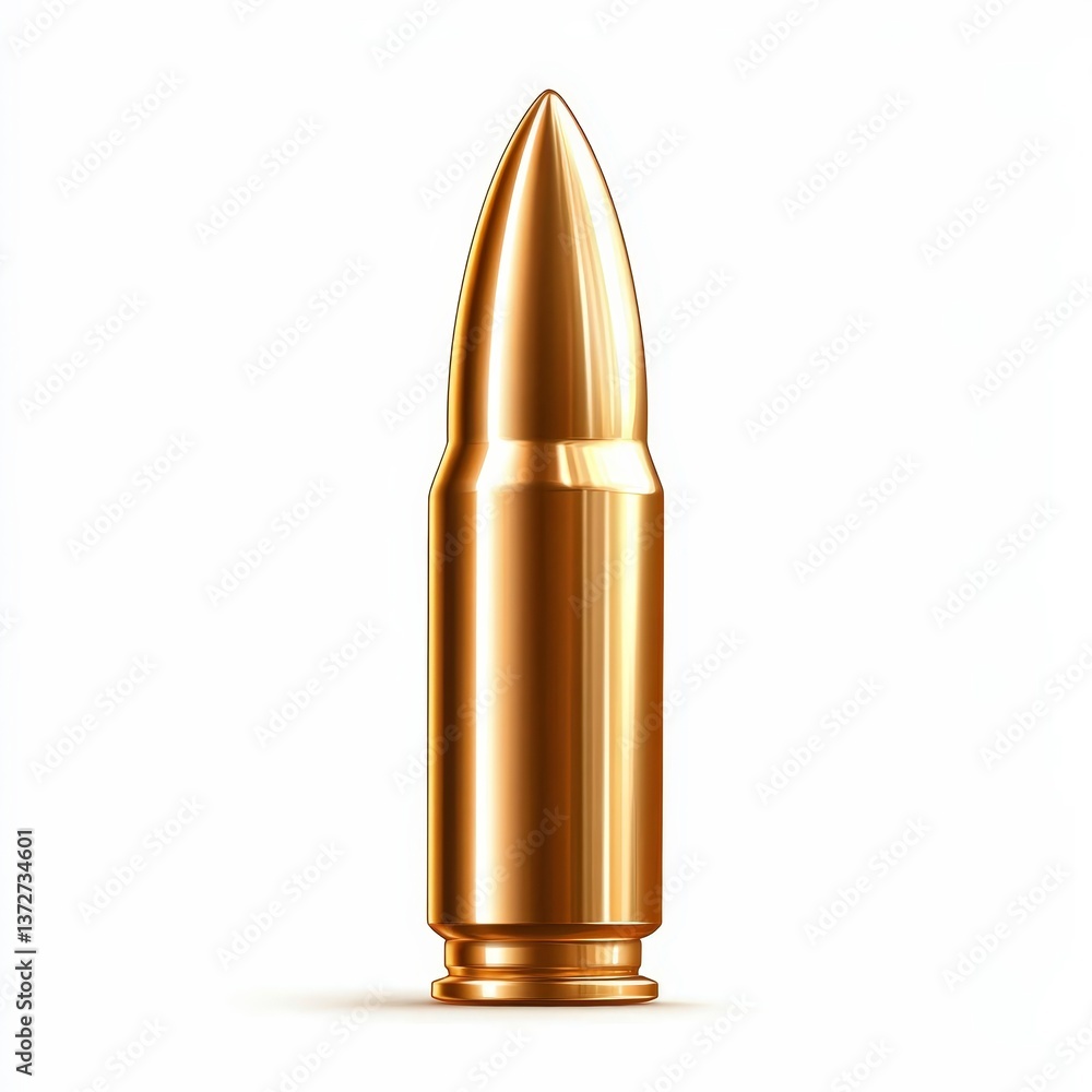 Flat Design Bullet Vector with Ultra-Realistic Details Flat Design Bullet Vector with Ultra-Realistic Details