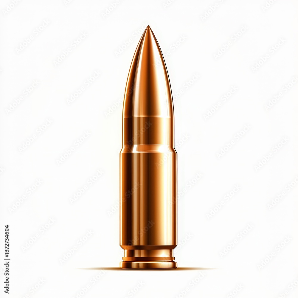 Flat Design Bullet Vector with Ultra-Realistic Details Flat Design Bullet Vector with Ultra-Realistic Details
