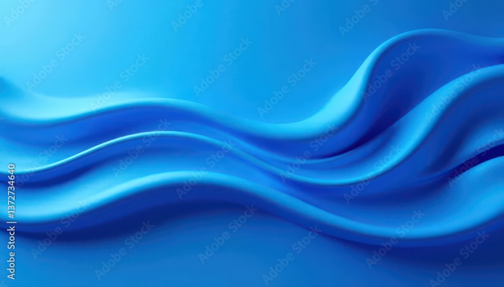 Fluid blue abstract; polished wave pattern, ideal backdrop, digital, elegant