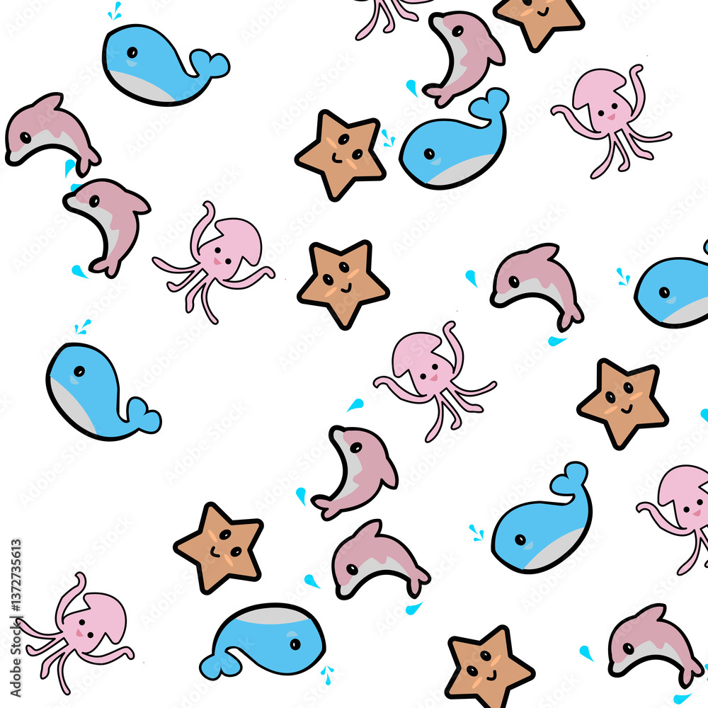 Obraz premium seamless pattern with fishes