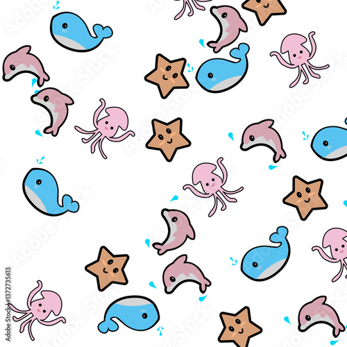 seamless pattern with fishes
