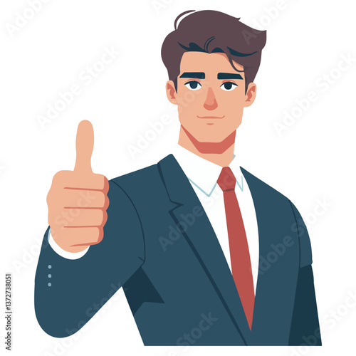 vector businessman giving thumbs up