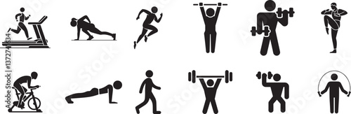 Fitness Icons for Exercise and Training