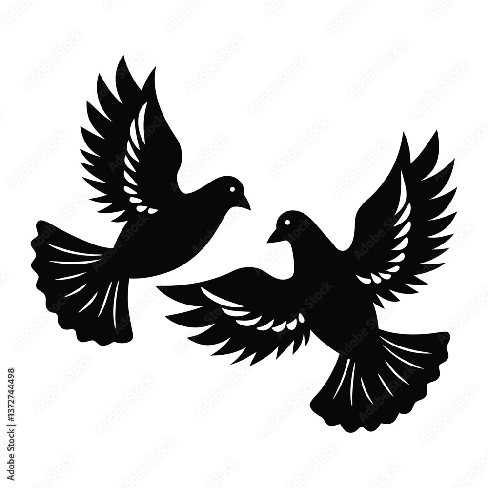 Obraz premium vector illustration of a dove