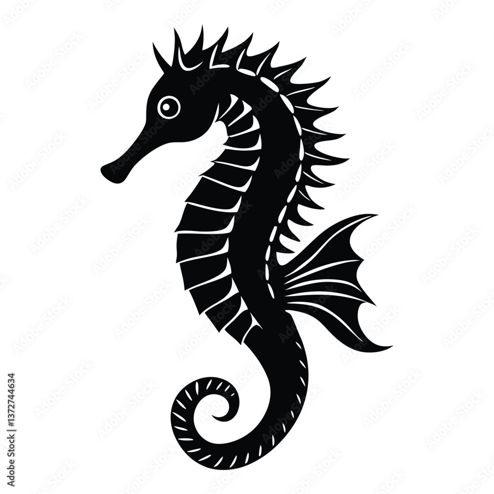 Fototapeta premium create a seahorse silhouette vector style.