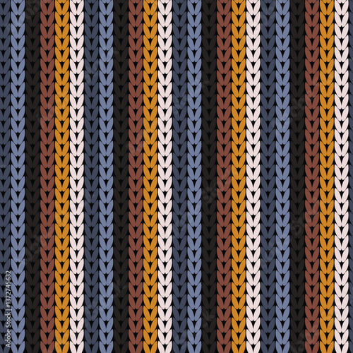 Seamless vector modern knitted pattern. Geometric texture.