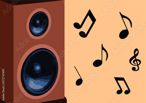 Caixa de som com auto-falantes para ouvir música