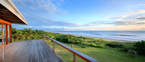 Breathtaking beach sunrise coastal retreat scenic view tranquil environment panoramic perspective nature's beauty