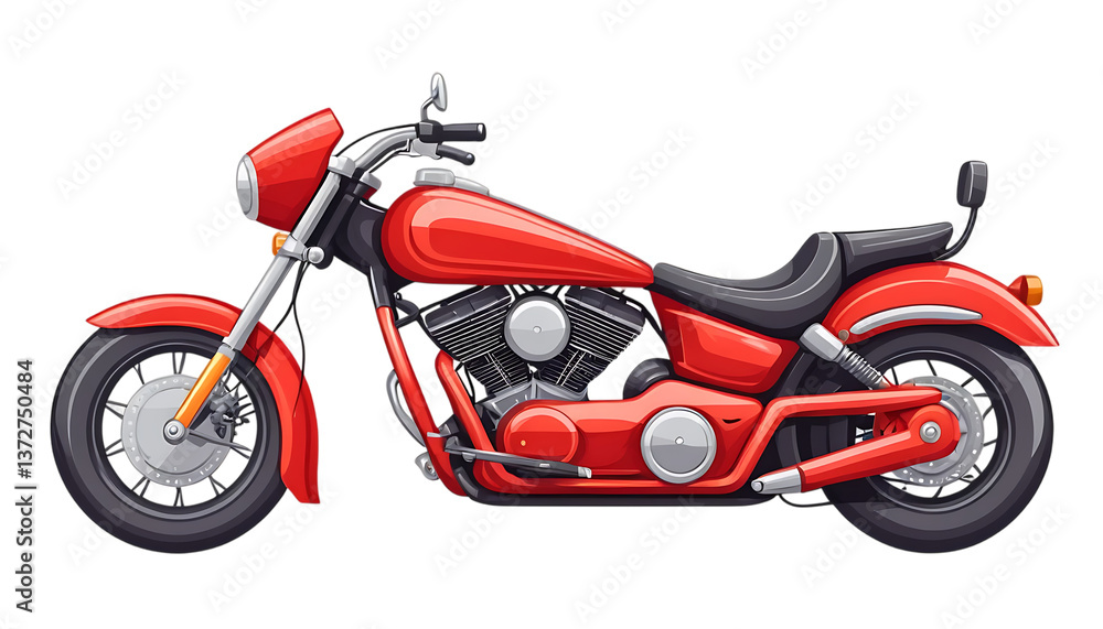 Obraz premium Vibrant Red Motorcycle