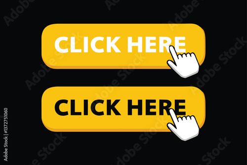 Vector Illustration of a Call to Action (CTA) Buttons Click here Button Web Banner Templates for Modern UI Design.