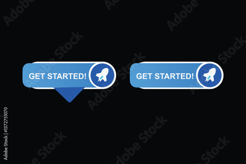 Vector Illustration of Get Started Button Web Banner Templates for Modern UI Design.