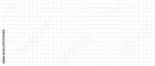 Graph notebook paper texture overlay effect design element. Lined paper background. White notebook sheet with grid banner.