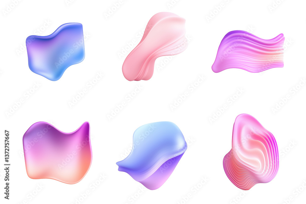 Bunte flüssige 3D-Formen in Rosa und Blau als abstrakte Elemente PNG mit transparentem Hintergrund
Bunte flüssige 3D-Formen in Rosa und Blau als abstrakte Elemente PNG mit transparentem Hintergrund