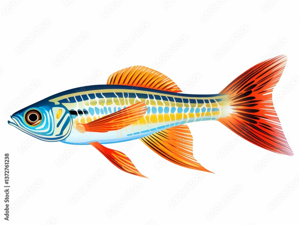 Fototapeta premium Zebrafish, clipart, illustration isolate on white background