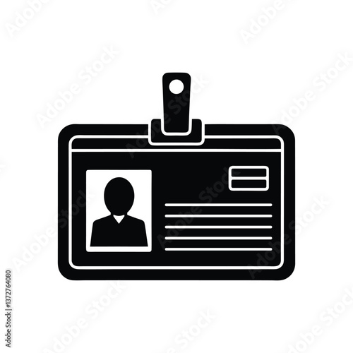 ID card badge icon with photo silhouette