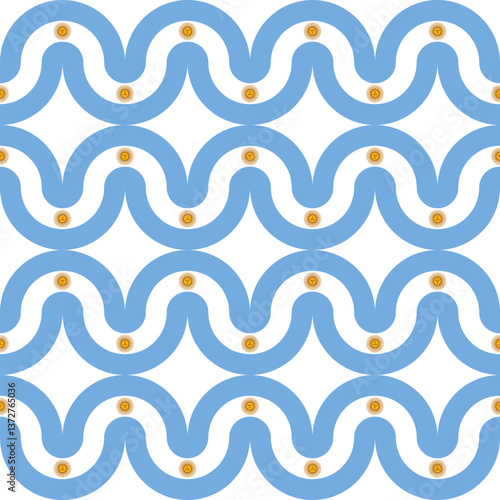 wave pattern of argentina flag. abstract background for decoration. vector illustration