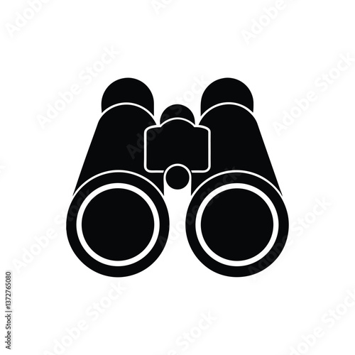 Binoculars icon in black silhouette style