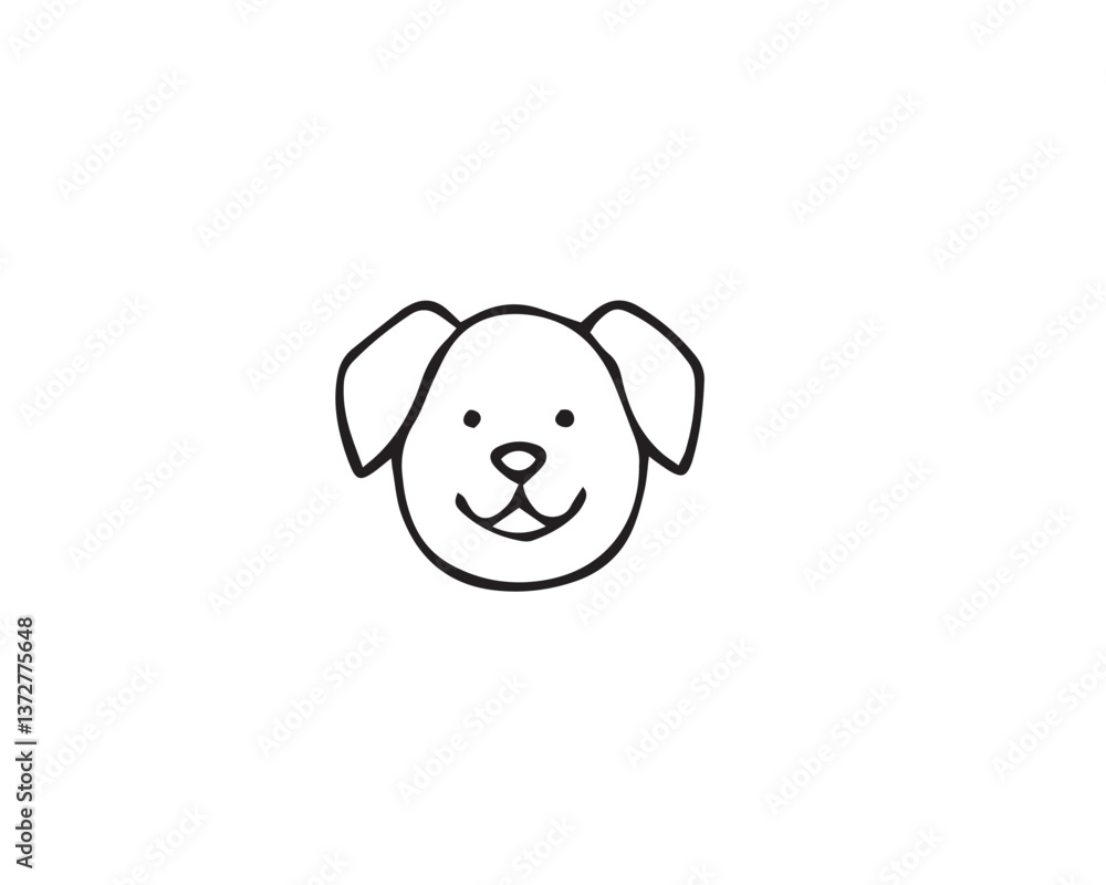 Fototapeta premium Dog headline icon. Vector isolated dog head symbol on white background.