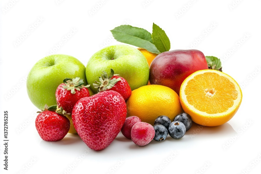 fruit isolated on white background, clipping path, full depth of field fruit isolated on white background, clipping path, full depth of field